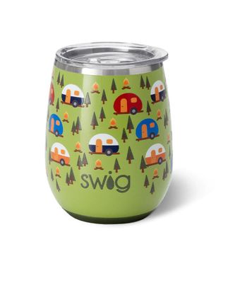 Happy Camper Stemless Wine Cup (14oz) swig