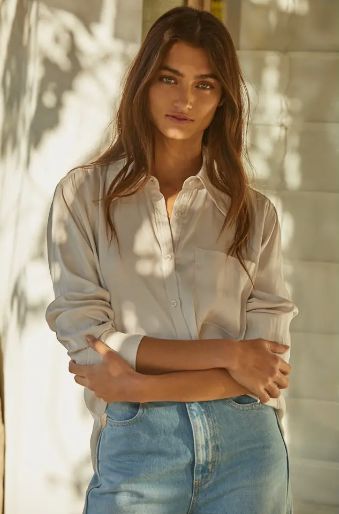Sleek and Chick Top, Color: Pearl, Size: small