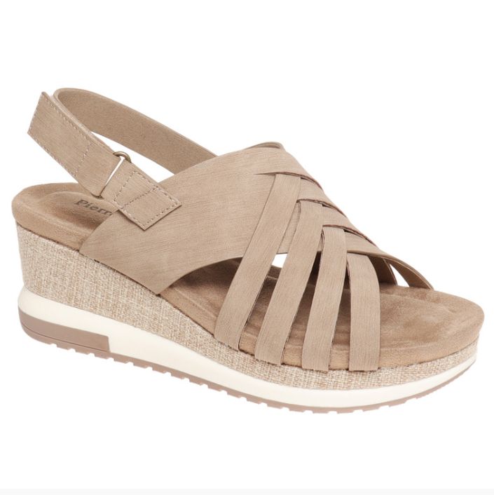 The Lyra Strappy Wedge  Sandal , Color: Taupe, Size: 6