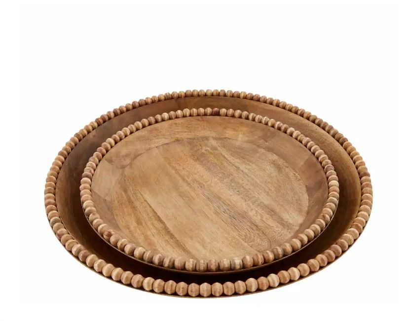 BEADED BOWL SET- white washed