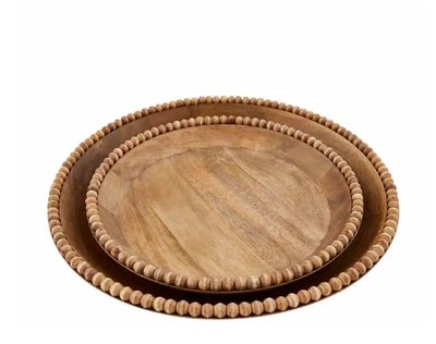 BEADED BOWL SET- white washed
