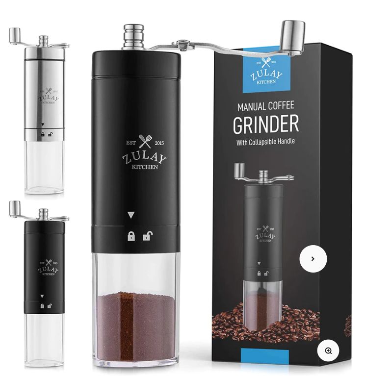 Manual Coffee Grinder with Foldable Handle BLACK