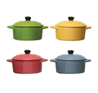 Mini Stoneware Baker w/lid 4-colors