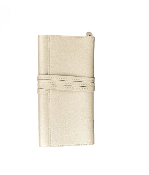 Abby Travel Jewelry Roll in Pearl White