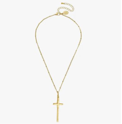 Dainty Elongated Cross Necklace