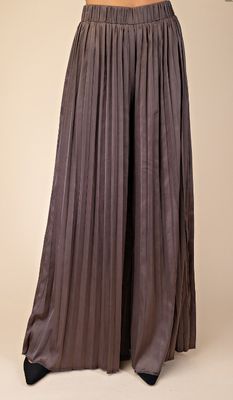 Pleats Pants With Elastic Waist