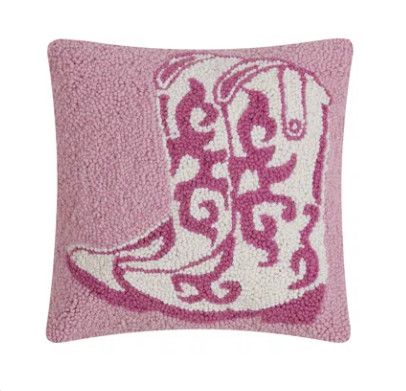 Pink Cowboy Boots Hook Pillow