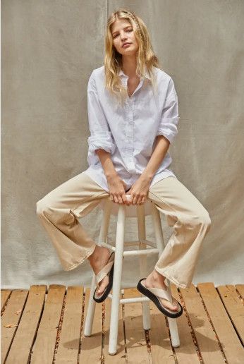 Woven Cotton Button Down Collar Neck Shirt
