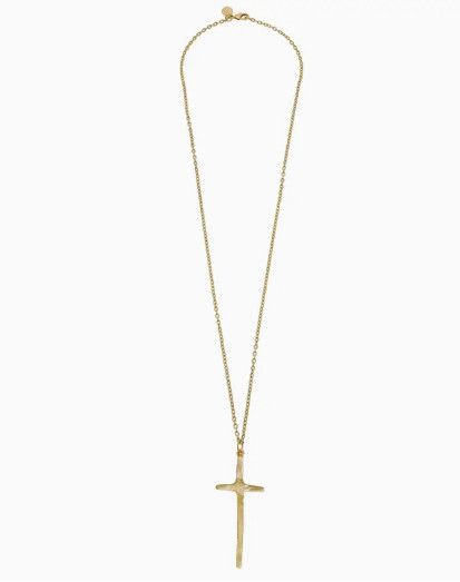 Elongated Long Cross Necklace