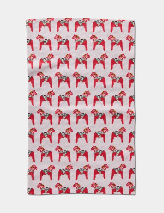 Holiday Dala Horse Tea Towel