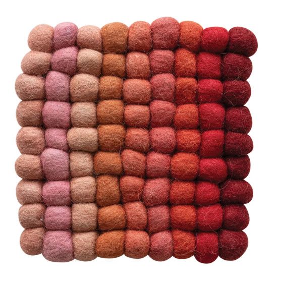 Handmade Wool Felt Ball Trivet