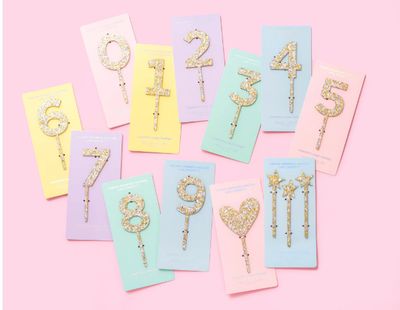 Pearl Confetti Cake toppers 0-9: Chose your Number