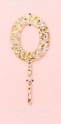 Pearl Confetti Cake toppers 0-9: Chose your Number, Color: Pearl Confetti, Size: 0