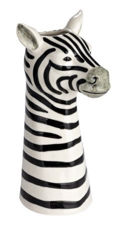 Hand-Painted Stoneware Zebra Vase