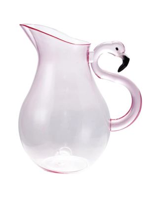Acrylic Pitcher with Flamingo Handle, Pink &amp; Black- 2 1/2 Quart