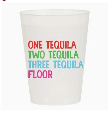 One tequila rainbow fiesta frosted cup- pack of 6