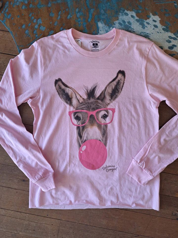 Pink Bubblegum Donkey T-Shirt, Size: Small