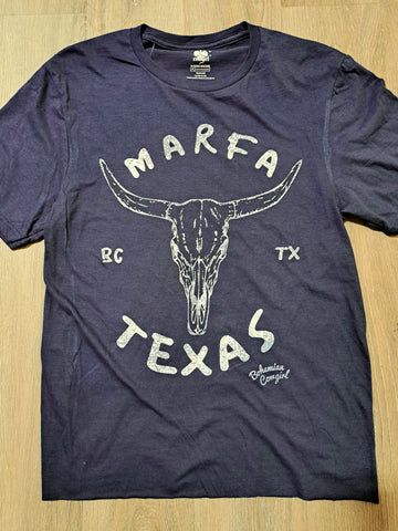 Marfa Tx Navy Crop T-shirt, Size: Small