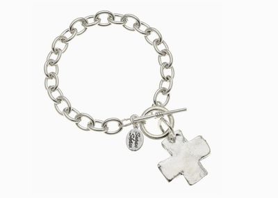 Silver cross bracelet
