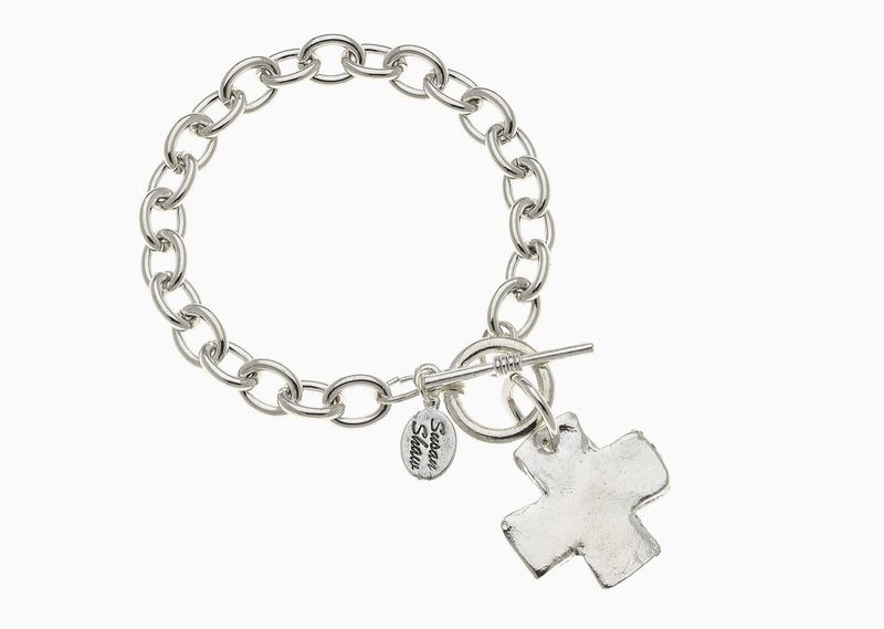 Silver cross bracelet