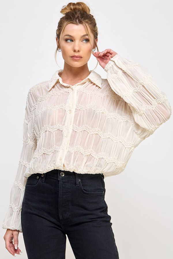 Sheer Romantic Long Sleeve Blouse