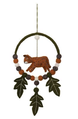 Wool felt mobile w/ cheetah and leaves