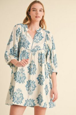 Flower pattern print dress