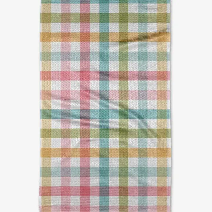 Easter Parade Plaid Tea Towel