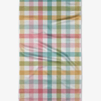 Easter Parade Plaid Tea Towel