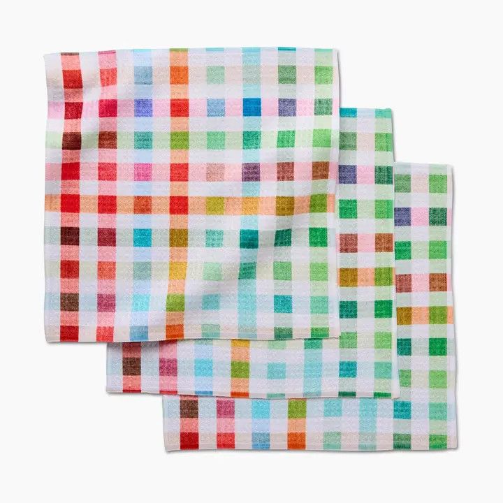Woven Spring Plaid Dishcloth Set