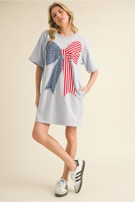 Sky Blue American Bow Dress