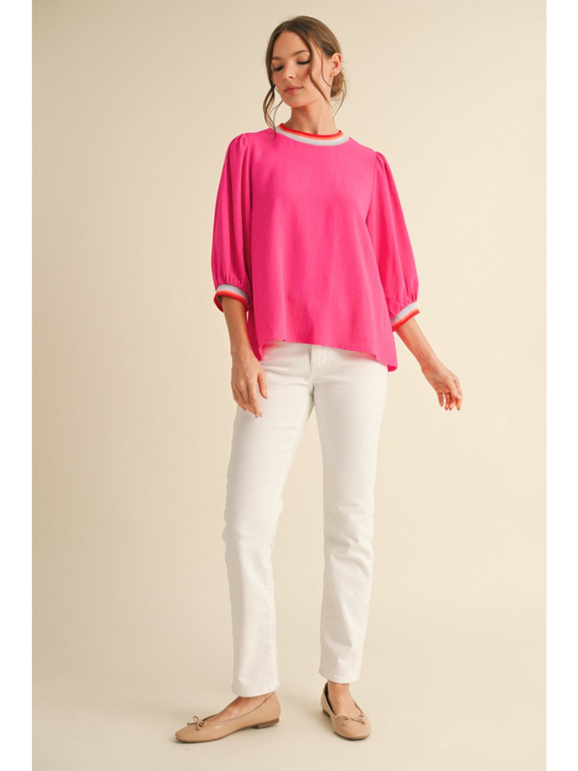 hot pink, rainbow, blouse