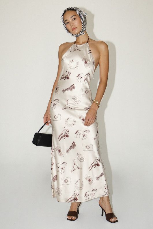 Modern cowgirl open back cocktail dress, Size: XS, Color: cream