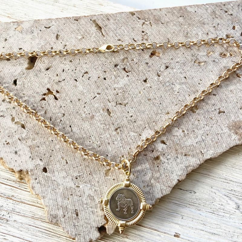 Bulldog Jewelry Coin Necklace Atlanta Butler -Mississippi