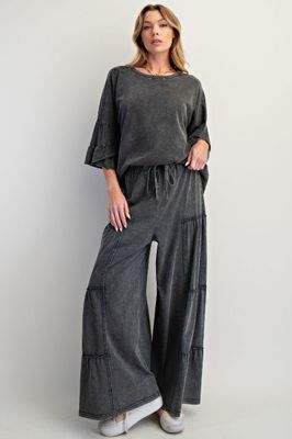 Mineral Wash Tiered Pants