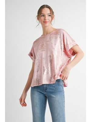 drop shoulder top with side slit