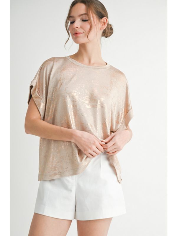 drop shoulder top with side slip