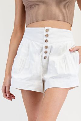 Pinched button down shorts