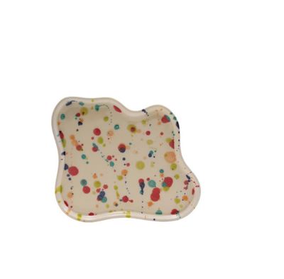 Handmade Stoneware Plate, Rolled Speckled Finish Handmade Stoneware Plate, Rolled Speckled Finish