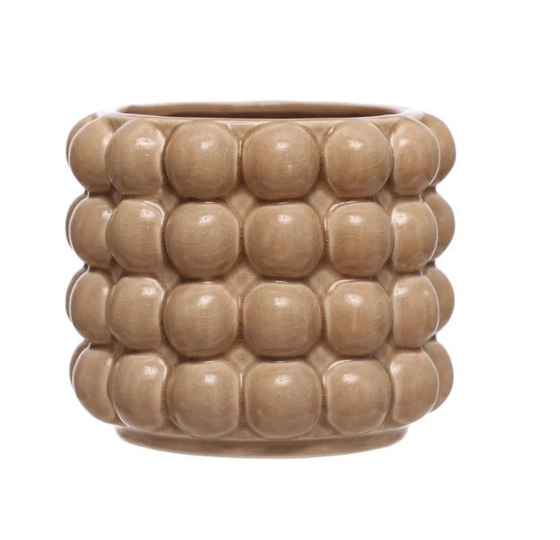 Stoneware Planter w/ Raised Dots (Holds 4&quot; Pot)