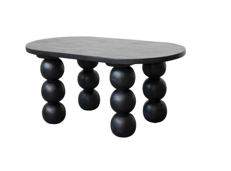 Mango Wood Coffee Table w/ Orb Legs