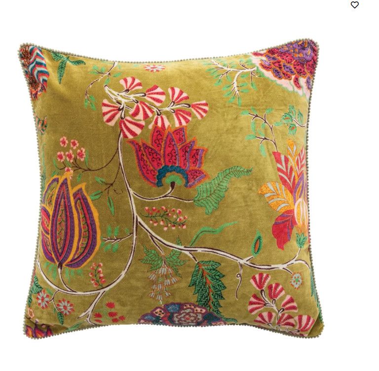 20&quot; Square Cotton Blend Velvet Printed Pillow
