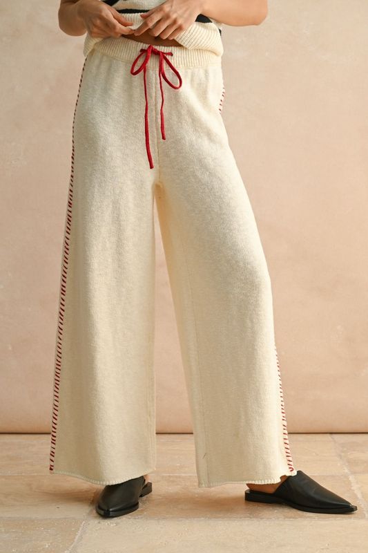 stitch detail knitted pants