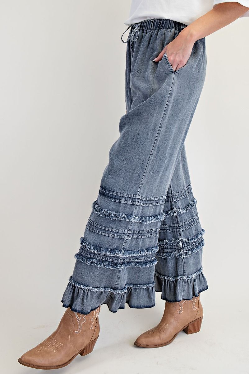 self fray ruffle bottoms