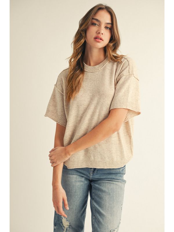 Drop shoulder sweater top