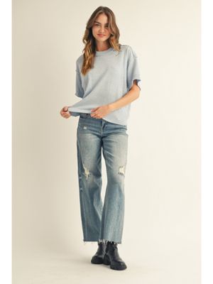 Drop shoulder sweater top