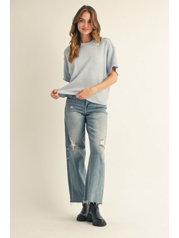 Drop shoulder sweater top