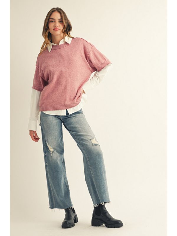 Drop shoulder sweater top