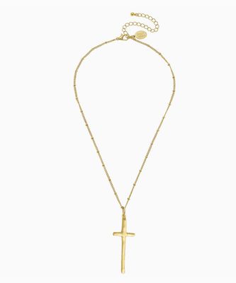 Dainty Elongated Cross Necklace