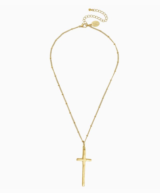 Dainty Elongated Cross Necklace